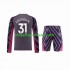 Maillot de Foot Manchester City Ederson Moraes 31 Gardien Enfant Extérieur 2023-2024 Manche Longue