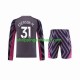 Maillot de Foot Manchester City Ederson Moraes 31 Gardien Enfant Extérieur 2023-2024 Manche Longue