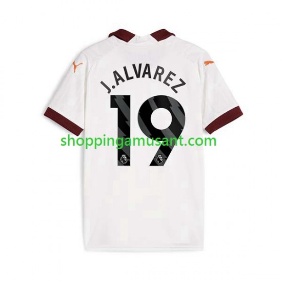 Maillot de Foot Manchester City Julian Alvarez 19 Homme Extérieur 2023-2024 Manche Courte