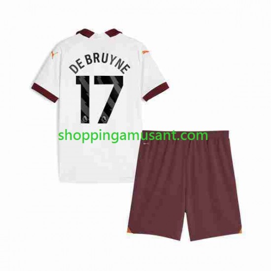 Maillot de Foot Manchester City Kevin De Bruyne 17 Enfant Extérieur 2023-2024 Manche Courte