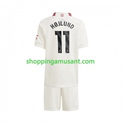 Maillot de Foot Manchester United Rasmus Hojlund 11 Enfant Neutre 2023-2024 Manche Courte