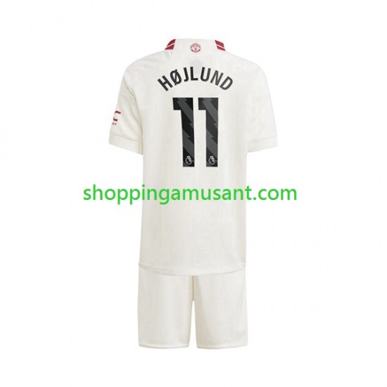 Maillot de Foot Manchester United Rasmus Hojlund 11 Enfant Neutre 2023-2024 Manche Courte
