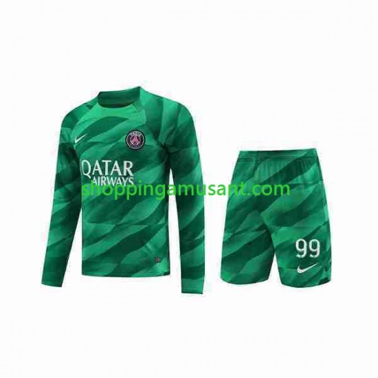 Maillot de Foot Paris Saint-Germain Donnarumma 99 Gardien Enfant Domicile 2023-2024 Manche Longue