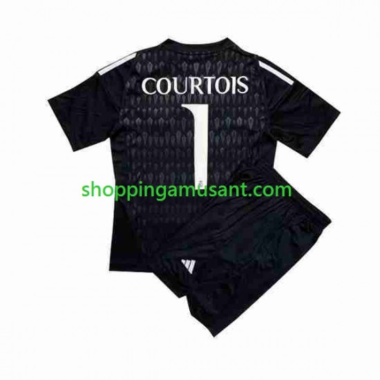 Maillot de Foot Real Madrid Thibaut Courtois 1 Gardien Enfant Extérieur 2023-2024 Manche Courte