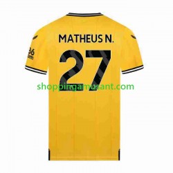 Maillot de Foot Wolverhampton Wanderers Matheus Nunes 27 Homme Domicile 2023-2024 Manche Courte