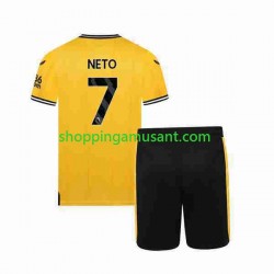 Maillot de Foot Wolverhampton Wanderers NETO 7 Enfant Domicile 2023-2024 Manche Courte
