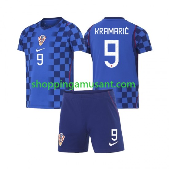 Maillot de Foot Croatie Andrej Kramaric 9 Enfant Extérieur Coupe du Monde 2026 Manche Courte
