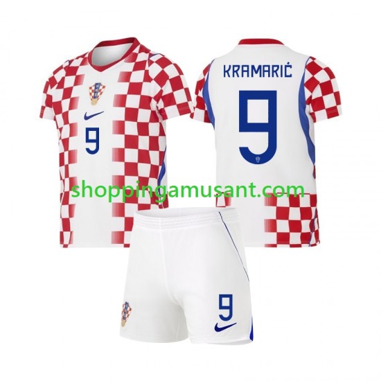 Maillot de Foot Croatie Andrej Kramaric 9 Enfant Domicile Coupe du Monde 2026 Manche Courte