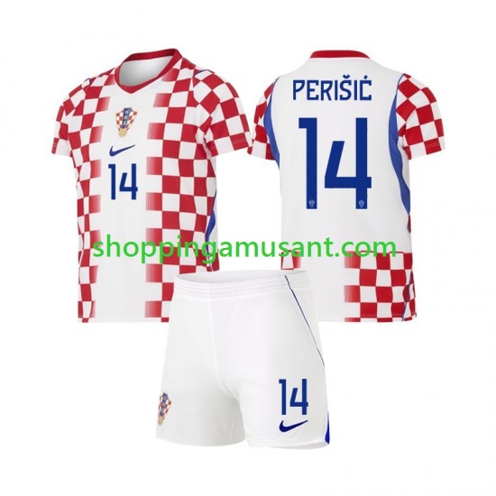 Maillot de Foot Croatie Ivan Perisic 14 Enfant Domicile Coupe du Monde 2026 Manche Courte