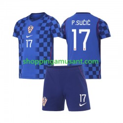 Maillot de Foot Croatie Petar Sucic 17 Enfant Extérieur Coupe du Monde 2026 Manche Courte