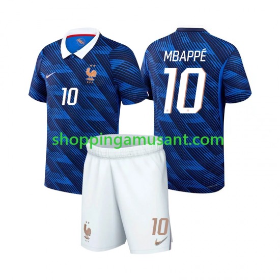 Maillot de Foot France Mbappé Kylian 10 Enfant Domicile Coupe du Monde 2026 Manche Courte