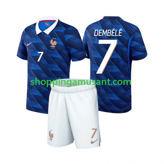 Maillot de Foot France Ousmane Dembele 7 Enfant Domicile Coupe du Monde 2026 Manche Courte