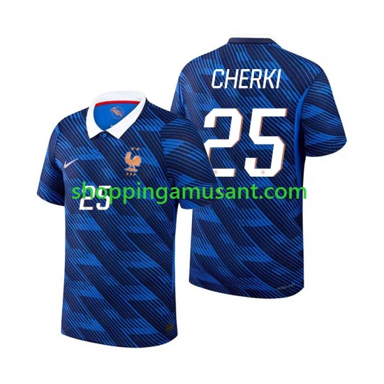 Maillot de Foot France Rayan Cherki 25 Homme Domicile Coupe du Monde 2026 Manche Courte