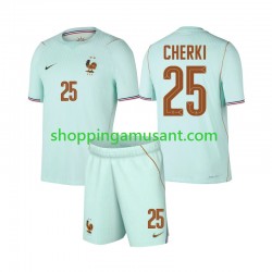 Maillot de Foot France Rayan Cherki 25 Enfant Extérieur Coupe du Monde 2026 Manche Courte