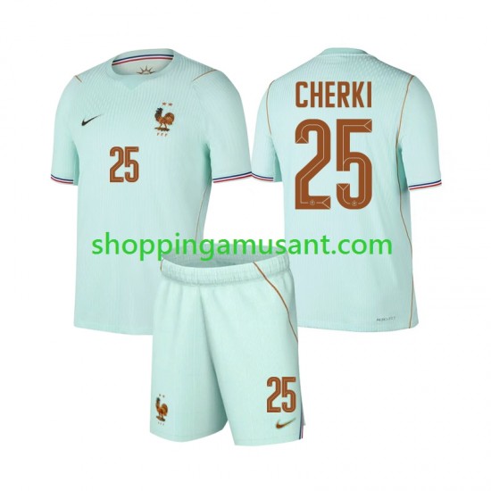 Maillot de Foot France Rayan Cherki 25 Enfant Extérieur Coupe du Monde 2026 Manche Courte