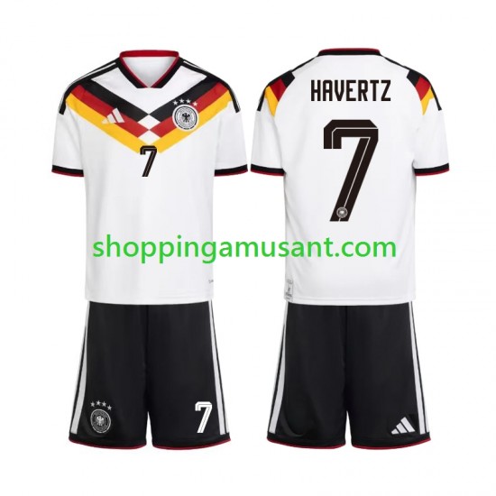 Maillot de Foot Allemagne Kai Havertz 7 Enfant Domicile Coupe du Monde 2026 Manche Courte