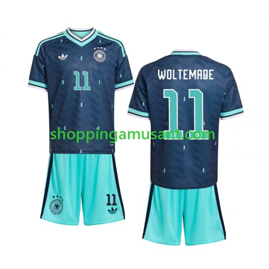 Maillot de Foot Allemagne Nick Woltemade 11 Enfant Extérieur Coupe du Monde 2026 Manche Courte