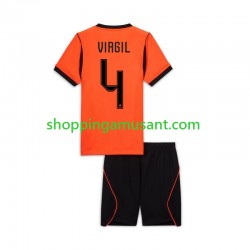 Maillot de Foot Pays-Bas Virgil van Dijk 4 Enfant Domicile Coupe du Monde 2026 Manche Courte