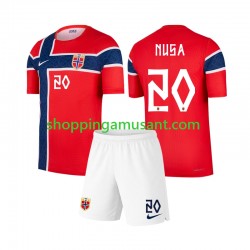 Maillot de Foot Norvège Antonio Nusa 20 Enfant Domicile Coupe du Monde 2026 Manche Courte