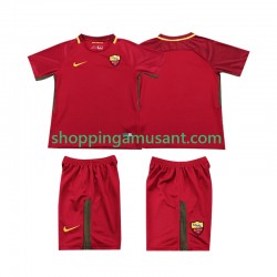Maillot de Foot AS Rome 2017-2018 Rétro Enfant Domicile Manche Courte