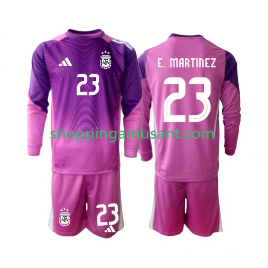 Maillot de Foot Argentine Emiliano Martinez 23 Gardien Enfant Domicile 2025 Manche Longue