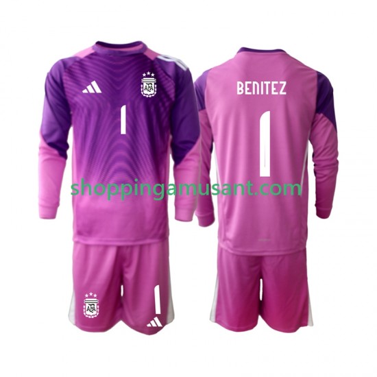 Maillot de Foot Argentine Walter Daniel Benitez 1 Gardien Enfant Domicile 2025 Manche Longue