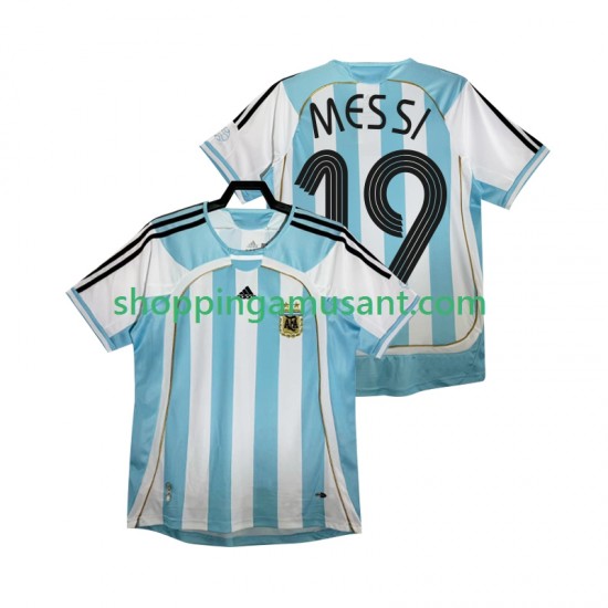 Maillot de Foot Argentine MESSI 19 Rétro Homme Domicile 2006 Manche Courte