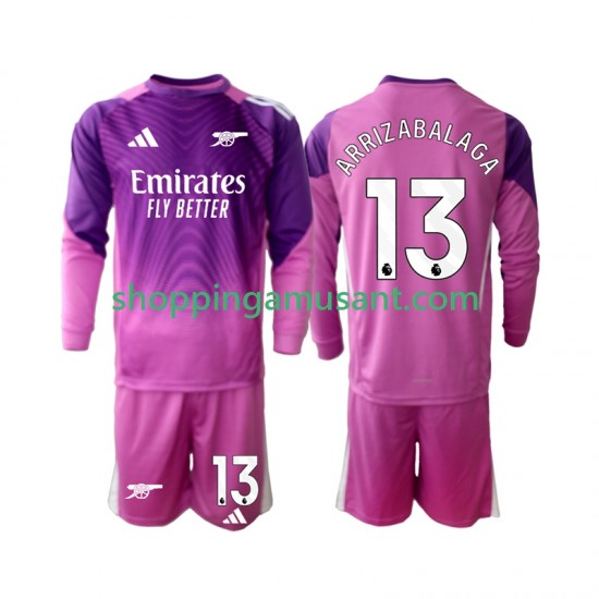 Maillot de Foot Arsenal Kepa Arrizabalaga 13 Gardien Enfant Neutre 2025-2026 Manche Longue