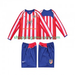 Maillot de Foot Atlético Madrid 2005 Rétro Enfant Domicile 2004 Manche Longue
