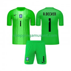 Maillot de Foot Brésil Alisson Becker 1 Gardien Enfant Domicile 2026 Manche Courte