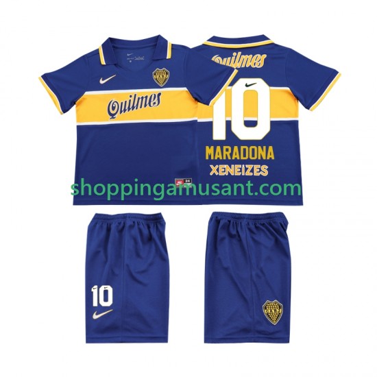 Maillot de Foot CA Boca Juniors MARADONA 10 1996 1997 Rétro Enfant Domicile Manche Courte