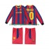 Maillot de Foot FC Barcelone Lionel Messi 10 Rétro Enfant Domicile 2011 2010 Manche Longue