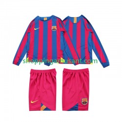 Maillot de Foot FC Barcelone 2005 Rétro Enfant Domicile 2006 Manche Longue