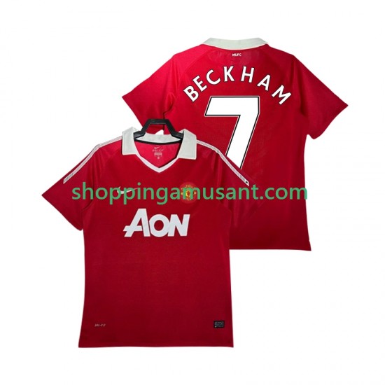 Maillot de Foot Manchester United BECKHAM 7 Rétro Homme Domicile 2011 2010 Manche Courte