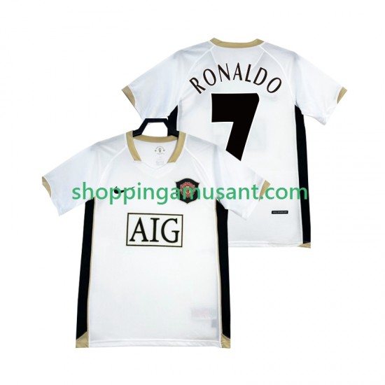 Maillot de Foot Manchester United RONALDO 7 -2007 Rétro Homme Extérieur 2006 Manche Courte