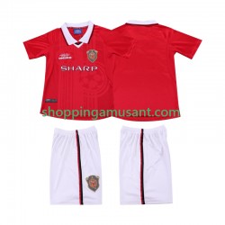 Maillot de Foot Manchester United 2000 Rétro Enfant Domicile 1999 Manche Courte
