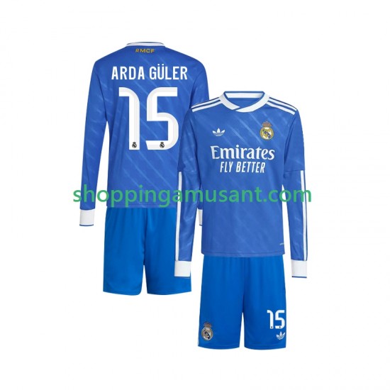 Maillot de Foot Real Madrid Arda Guler 15 Enfant Neutre 2025-2026 Manche Longue
