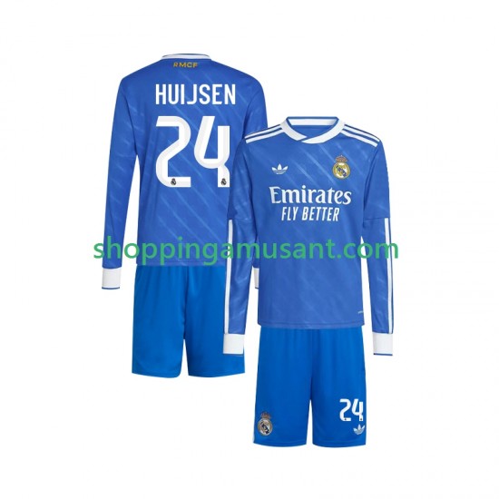 Maillot de Foot Real Madrid Huijsen 24 Enfant Neutre 2025-2026 Manche Longue