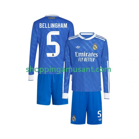 Maillot de Foot Real Madrid Jude Bellingham 5 Enfant Neutre 2025-2026 Manche Longue