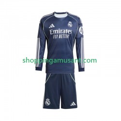 Maillot de Foot Real Madrid Enfant Extérieur 2025-2026 Manche Longue