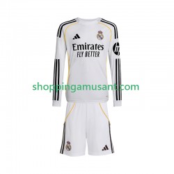 Maillot de Foot Real Madrid Enfant Domicile 2025-2026 Manche Longue