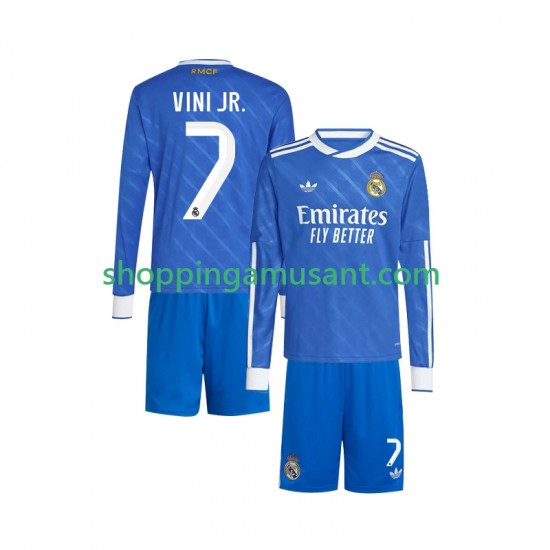 Maillot de Foot Real Madrid Vinicius Junior 7 Enfant Neutre 2025-2026 Manche Longue