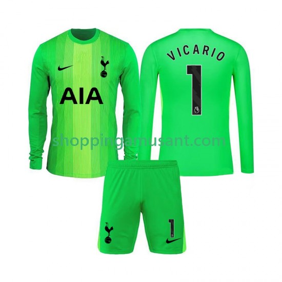 Maillot de Foot Tottenham Hotspur Guglielmo Vicario 1 Gardien Enfant Domicile 2025-2026 Manche Longue