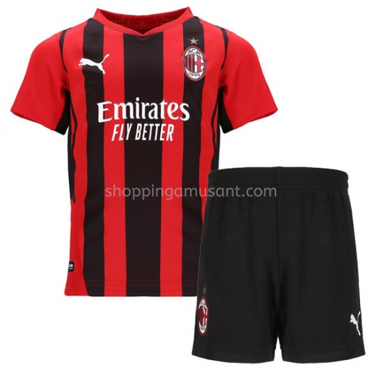 Maillot de Foot AC Milan Enfant Domicile 2021-2022 Manche Courte