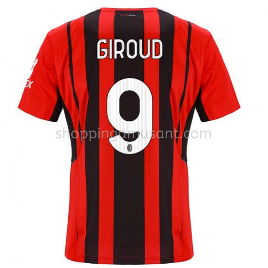 Maillot de Foot AC Milan Olivier Giroud 9 Domicile 2021-2022 Manche Courte