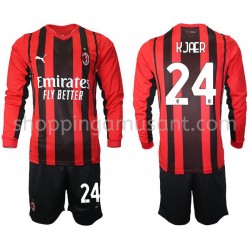 Maillot de Foot AC Milan Simon Kjaer 24 Enfant Domicile 2021-2022 Manche Longue