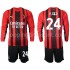 Maillot de Foot AC Milan Simon Kjaer 24 Enfant Domicile 2021-2022 Manche Longue
