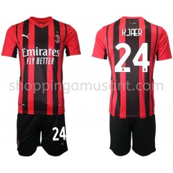 Maillot de Foot AC Milan Simon Kjaer 24 Enfant Domicile 2021-2022 Manche Courte