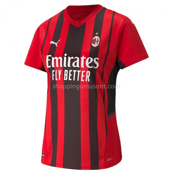 Maillot de Foot AC Milan Féminine Domicile 2021-2022 Manche Courte