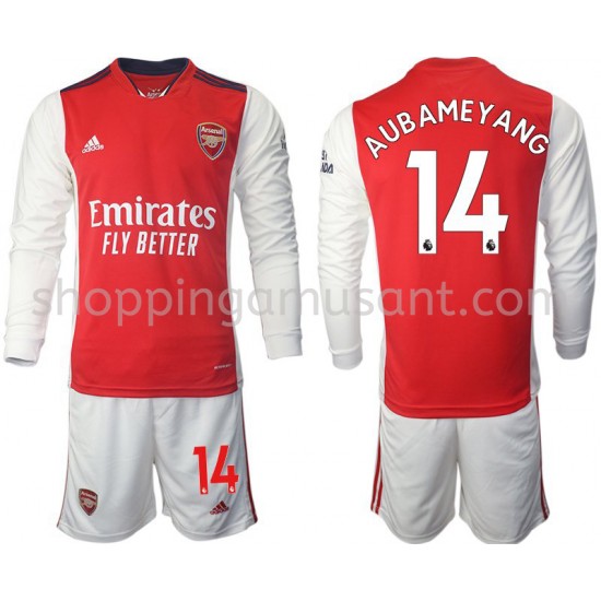 Maillot de Foot Arsenal Aubameyang 14 Enfant Domicile 2021-2022 Manche Longue